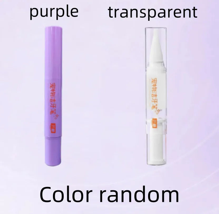 Pet toothbrush pen with 5ml capacity for dog and cat teeth cleaning and tartar removal