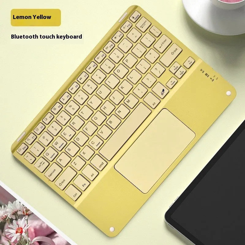 Square Hat Touch Bluetooth Wireless Charging Keyboard in full colour touch finish