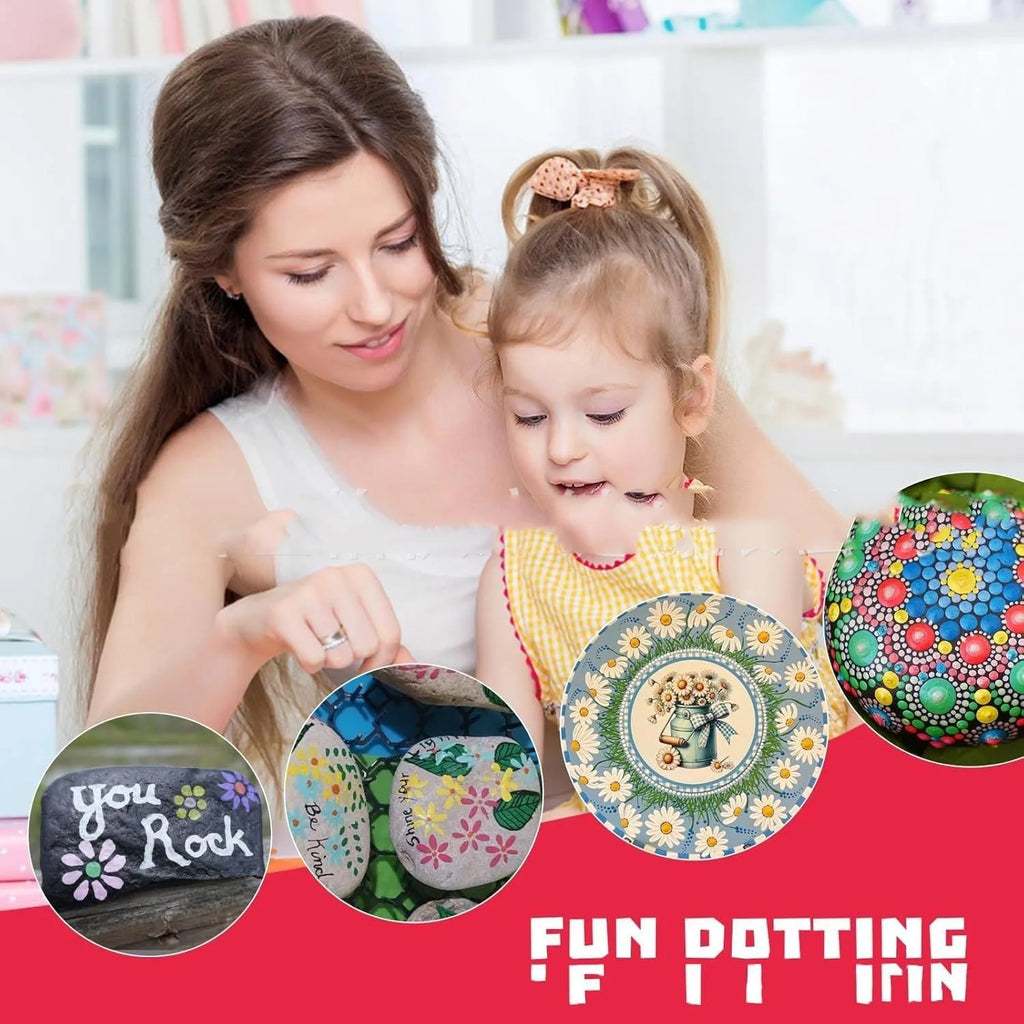 Embossed spot drill brush household set with five sticker material brushes and pivot tool pen