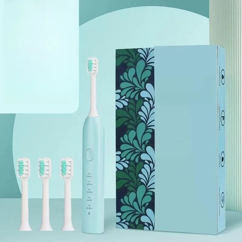 Yellow USB rechargeable electric toothbrush with small duck design and soft bristles