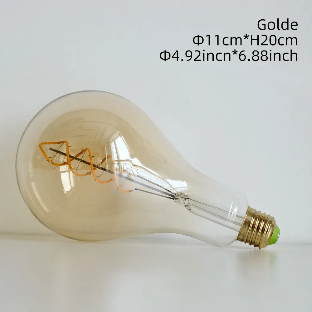 Double helix golden LED light strip measuring 110 by 200mm with spiral design