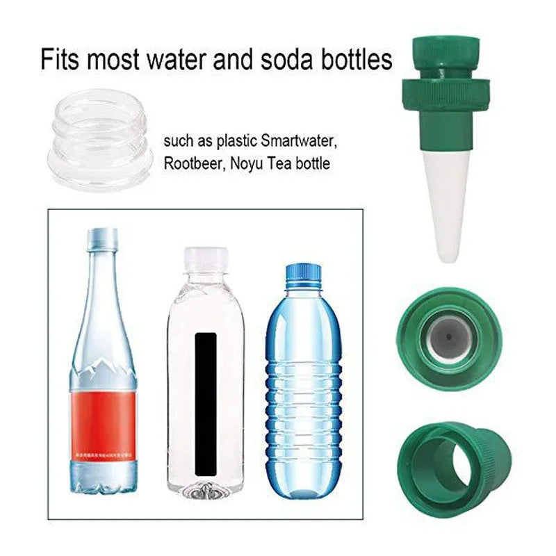 Green ceramic plant watering dripper device for cola bottle irrigation