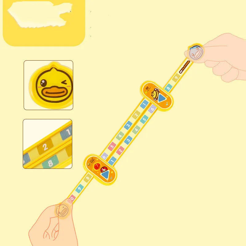 Yellow plastic children's digital decomposition ruler measuring 24.5cm for educational maths use