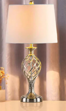 Modern alloy table lamp with touch sensor and USB port on base