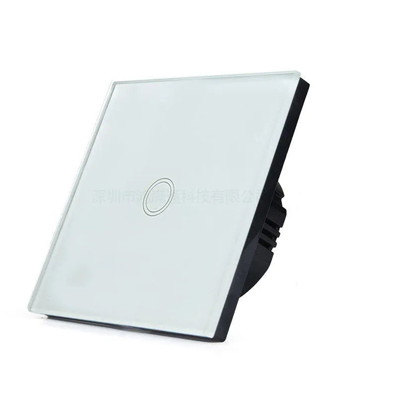 86 type touch switch with tempered glass panel in black, golden, and white colour options