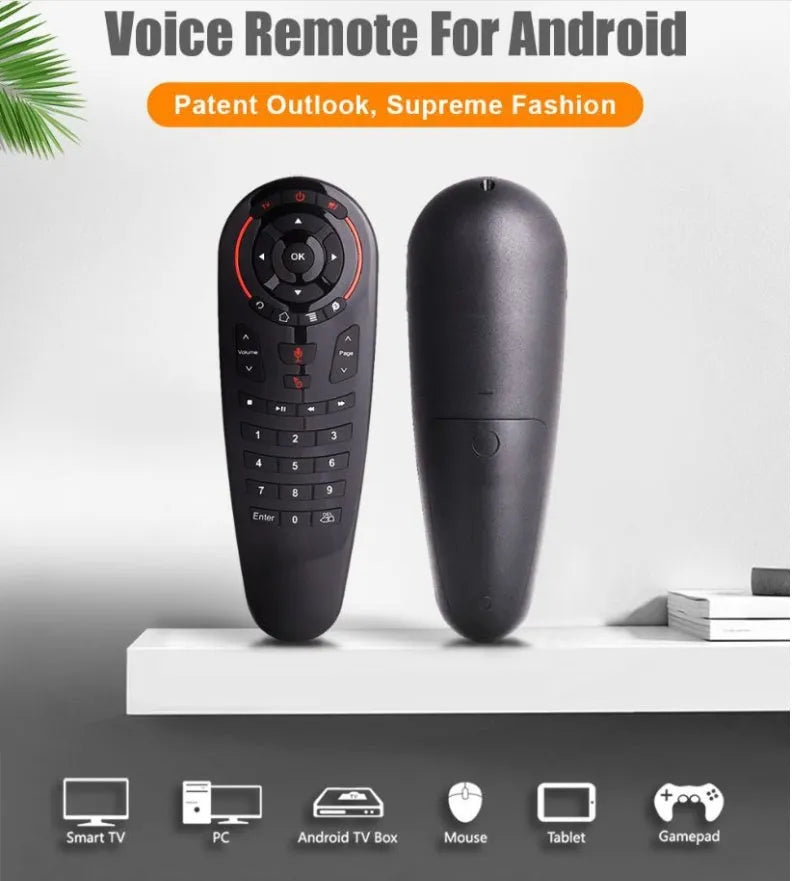 G30 Air Mouse wireless keyboard remote control with nano receiver on a table