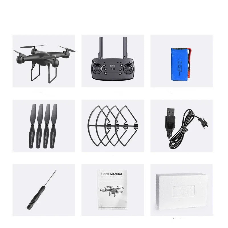 Four-axis remote control toy plane with protection ring, 2.4GHz remote and 3.7V 2200mAh battery, black or white