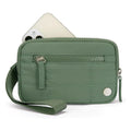 Women's waterproof quilted nylon handbag with transparent deck section in urban simplicity style