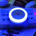 Round LED induction halo night light in blue, red, white, or yellow for night market stalls and home use