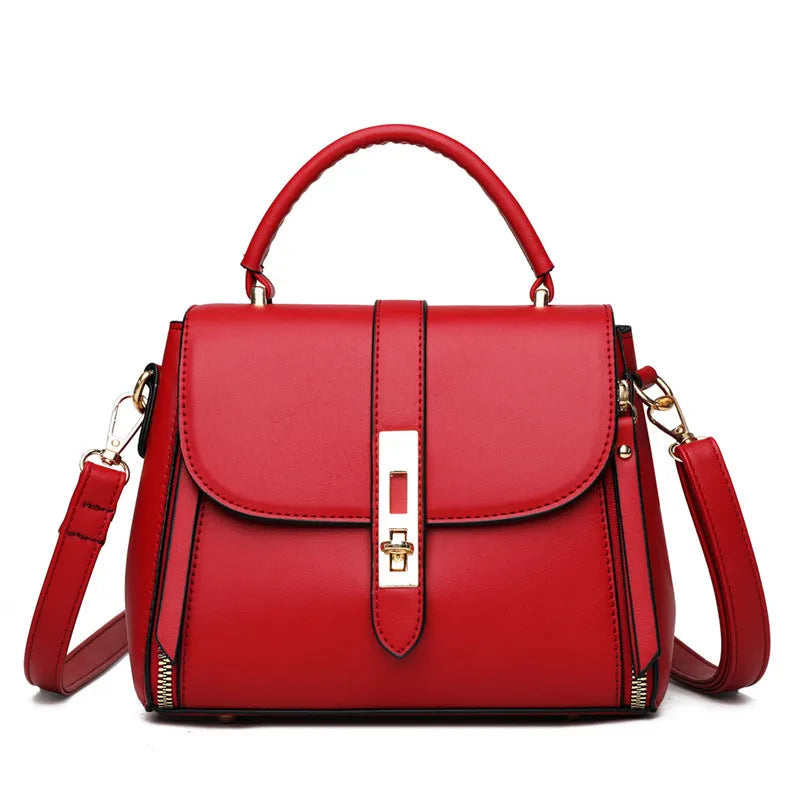Women's soft PU leather shoulder bag in square vertical messenger style showing black colour option