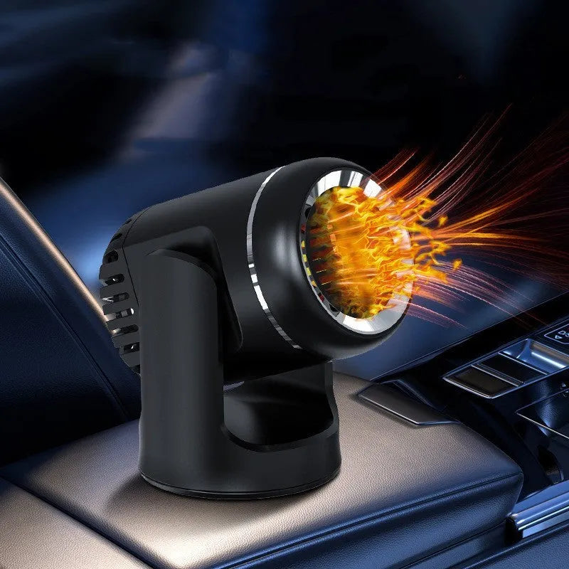 Black and white 12V car heater defroster with power cord for vehicle windscreen clearing