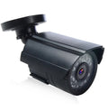 Black AHD HD waterproof outdoor surveillance camera with infrared LEDs for night vision.