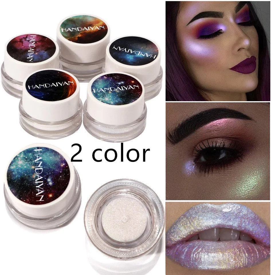 5 colour Aurora Chameleon highlighter palette with cream 3D shimmer in compact portable size