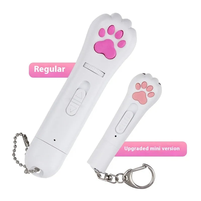 Infrared charging cat teasing stick with laser patterns and LED moonlight lamp in blue colour