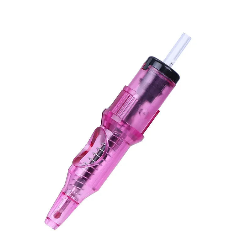 Tattoo ballpoint pen tool for line drawing, shown in multiple colour options including red, blue, and black.