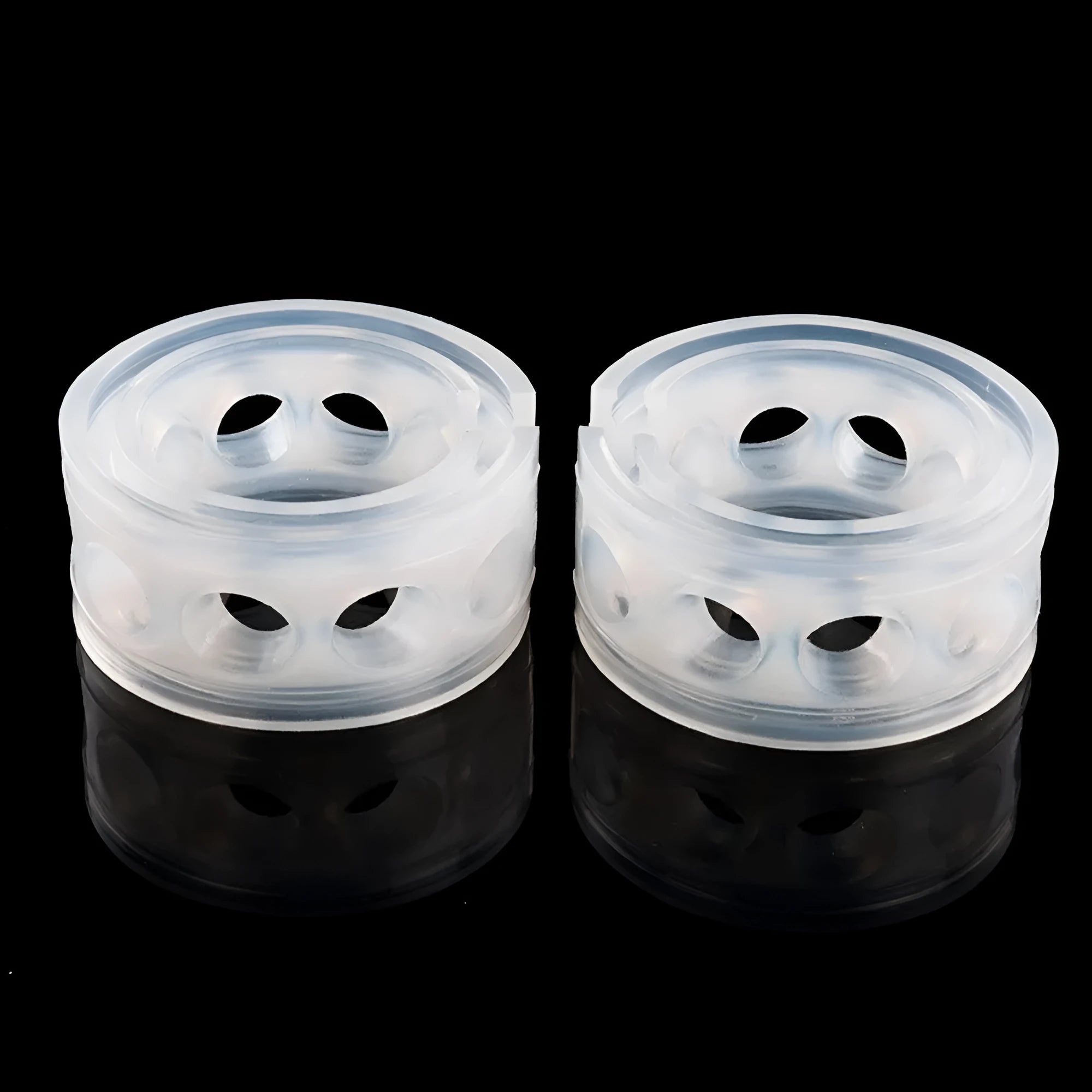 Transparent rubber spring shock absorbers for car suspension damping in six available sizes