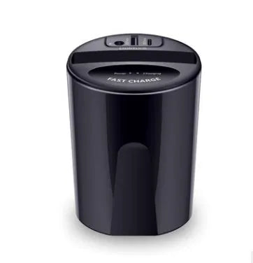 Black X9 car wireless charging cup holder mount with QI charging surface and USB/Type-C ports