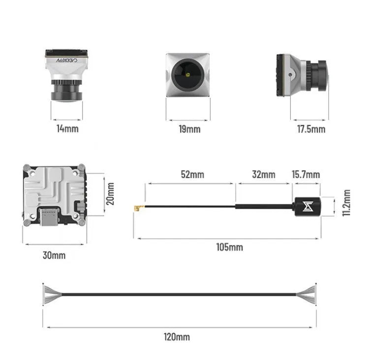 Silver Caddx ADAPTS digital image transmission machine for DJI FPV drone with Polar Vista kit components.