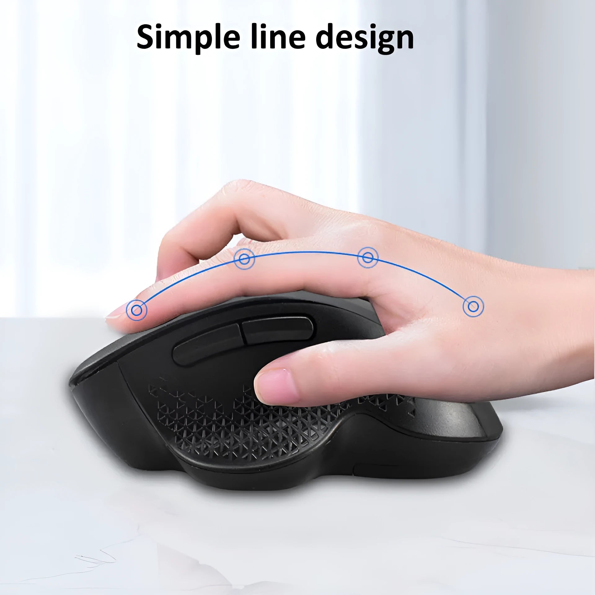 Wireless computer mouse with USB charging cable in black or grey colour