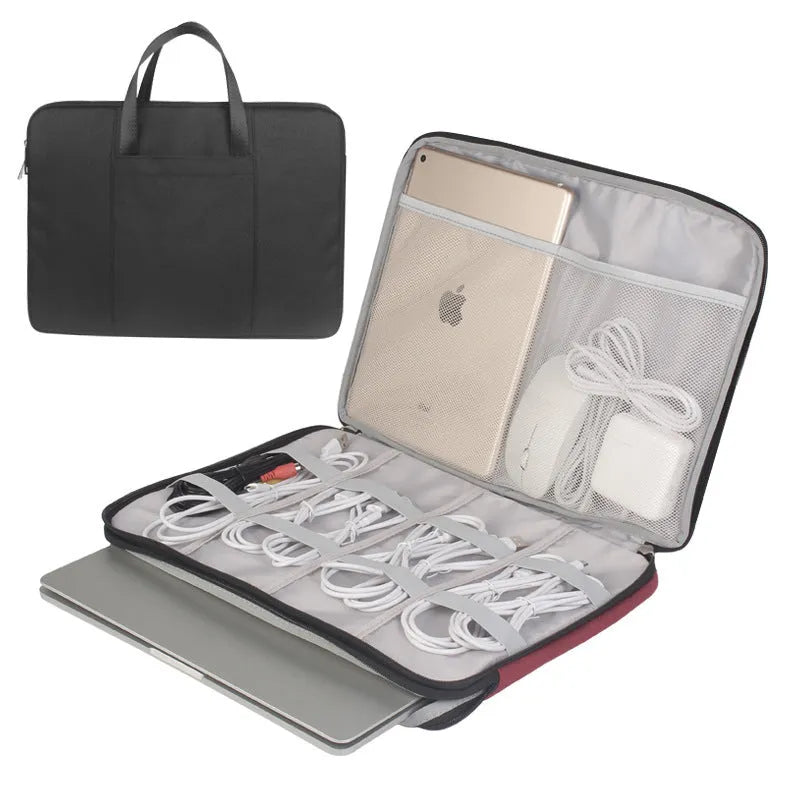 13.3 inch tablet cover hand scrub Oxford bag with zipper and soft handle in light grey