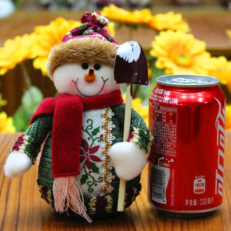 Flannel Christmas decorations in Santa, elk and snowman styles, 18 x 13cm, red green white