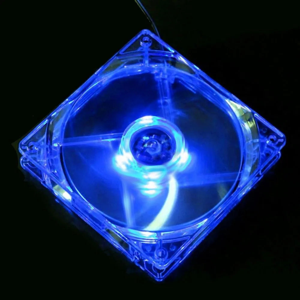 120mm blue LED PC cooling fan with 4-pin connector and 30cm cable for computer case