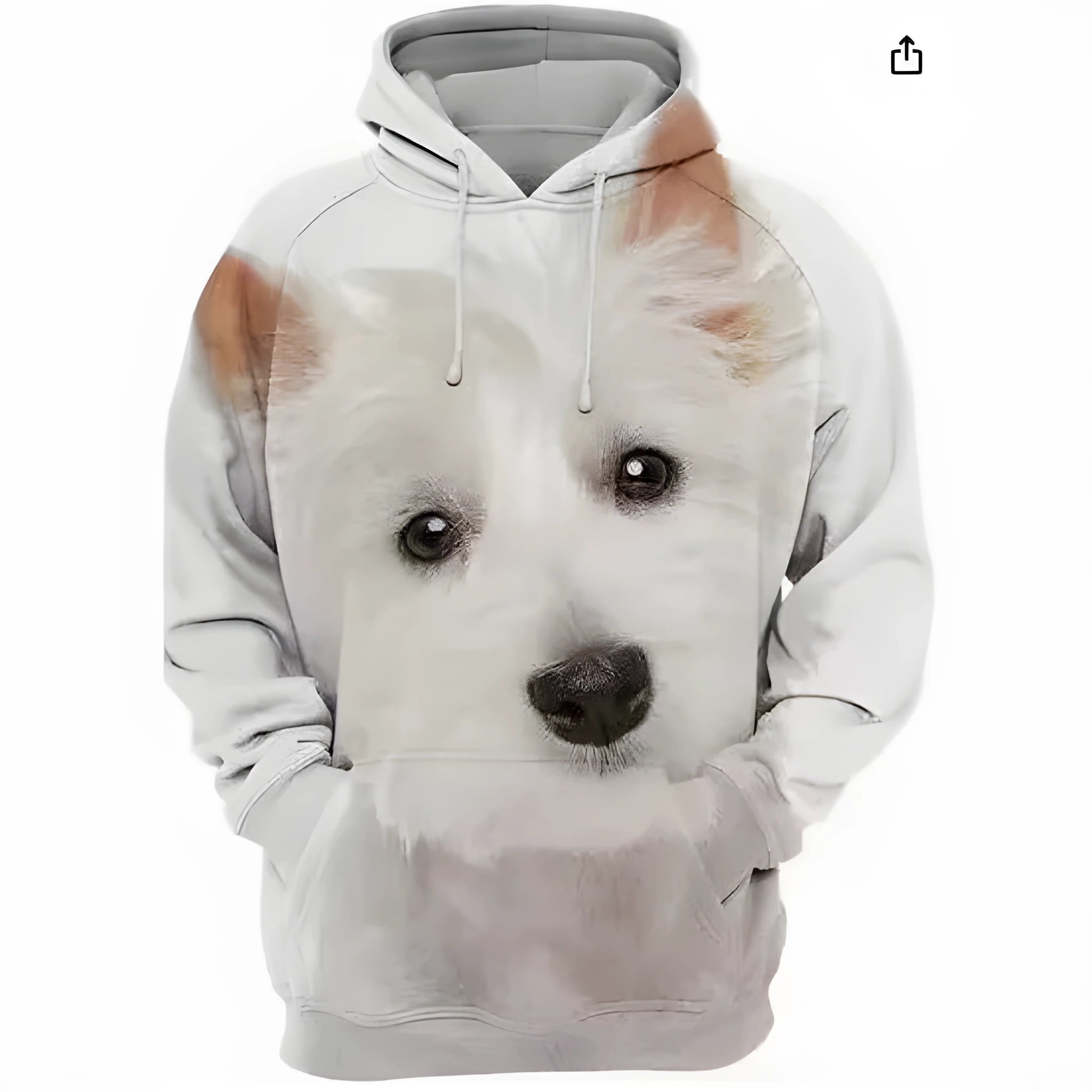 Men's hooded digital print sweatshirt loose fit polyester blend long sleeve side pocket multiple colours