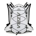 AZELA Reflective Lightweight Cycling Backpack in black and green with breathable mesh back panel and hydration hose