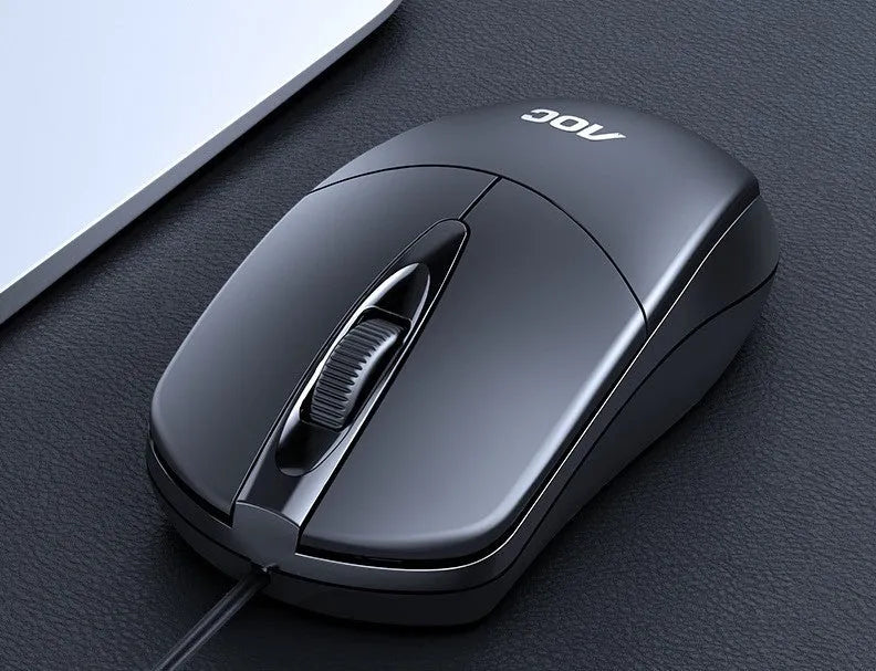 AOC-MS121 wired USB photoelectric mouse in black colour for desktop and laptop computers