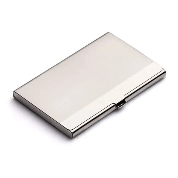 304 stainless steel geometric business card case with laser sculpture and mirror finish
