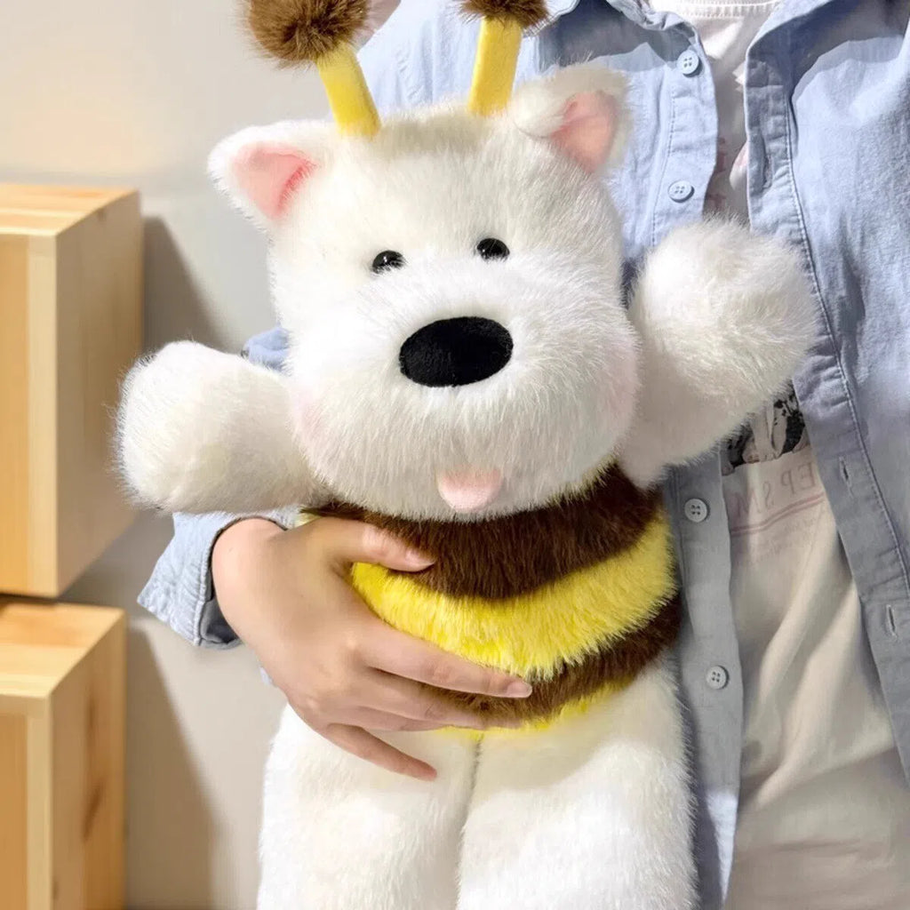 Running Bee West Highland running puppy plush doll, 45cm tall, dog soft toy with PP cotton filling