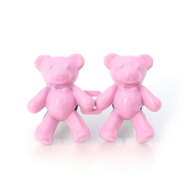 Cute bear alloy waist clip fastener for trousers, 40mm x 27mm, available in multiple colours