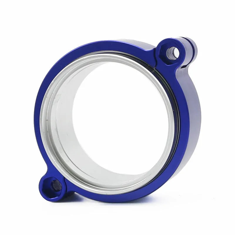 Aluminium fixed movement exhaust clamp in black, blue, or red for 2-inch to 4-inch downspouts.