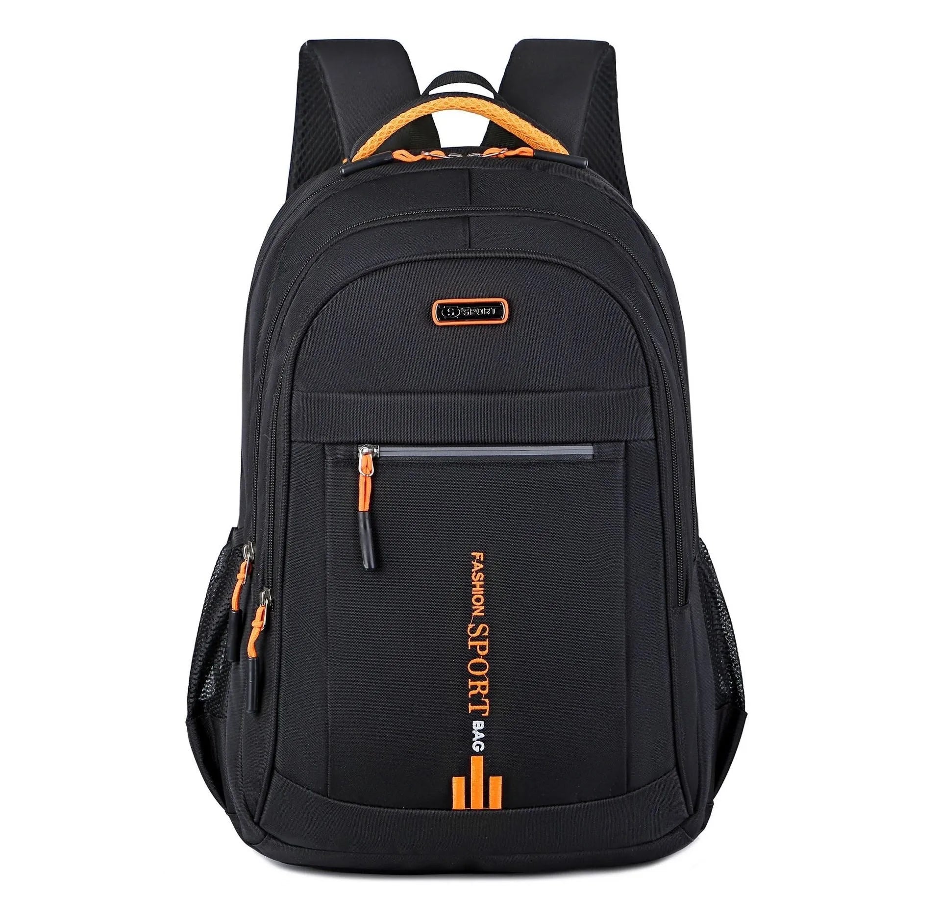 Oxford cloth capacity backpack with airpillow straps showing sewing line detailing in business travel setting