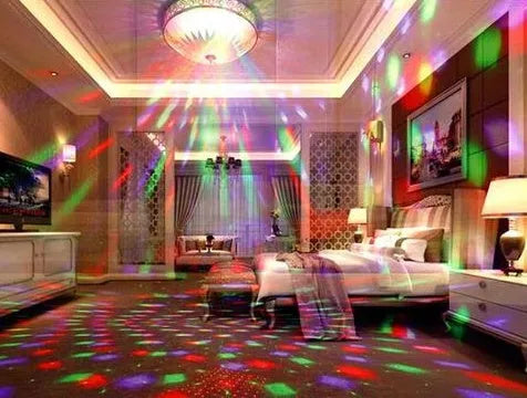 Black and white LED laser magic fan stage lighting equipment with dual projection effects