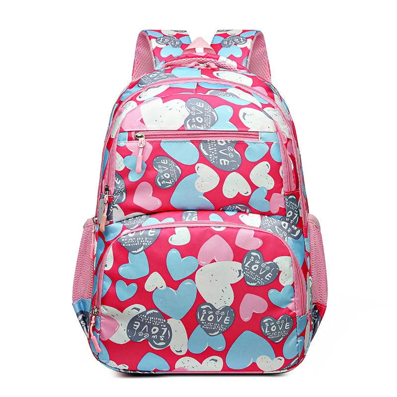Children's large capacity blue school backpack with air pillow belt on back