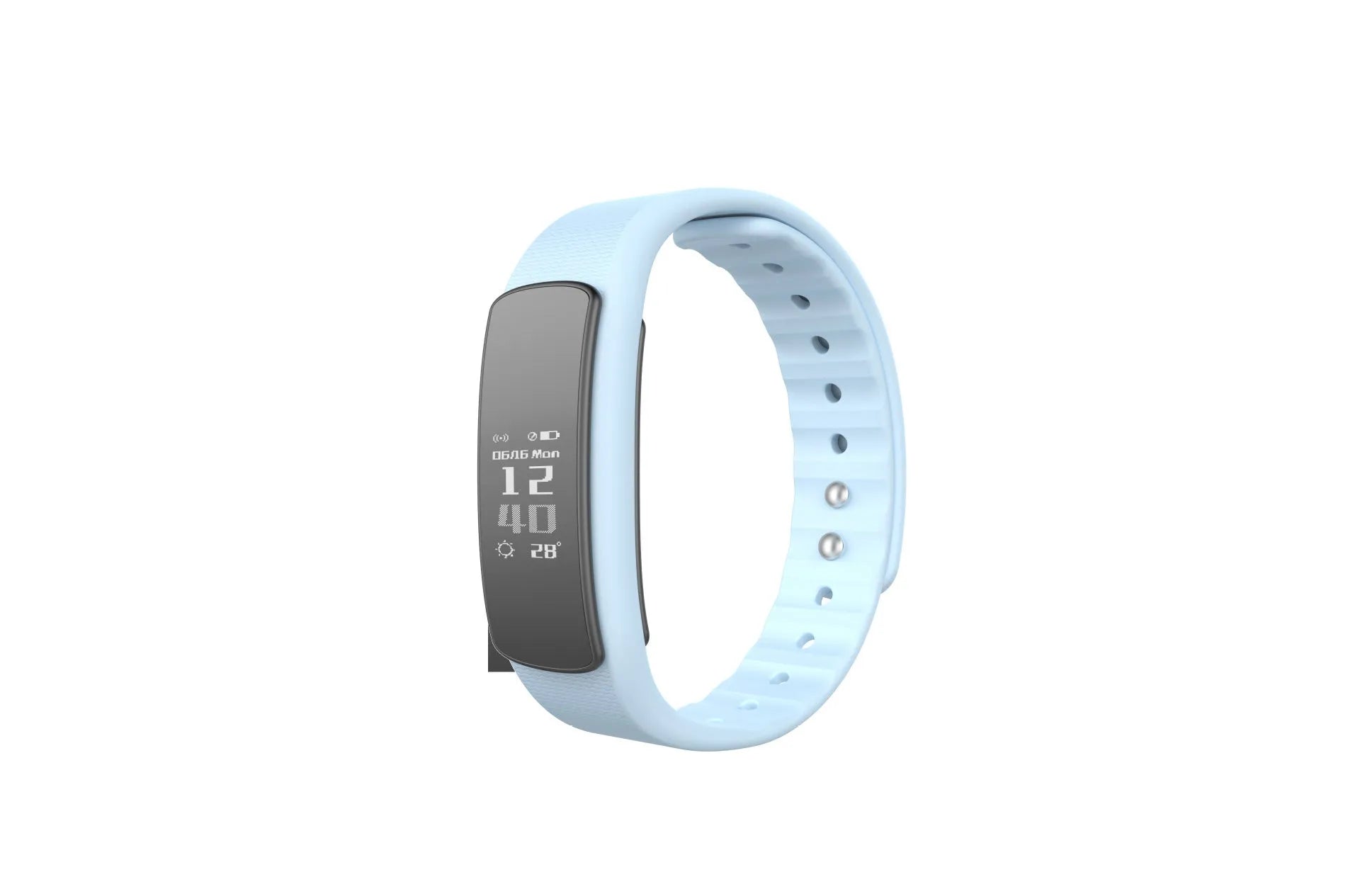 I6 smart sports bracelet with black TPU wristband and 0.96-inch screen displaying fitness data