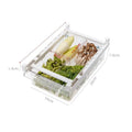 Transparent plastic stackable fridge storage rack with pull-out drawer for eggs and vegetables