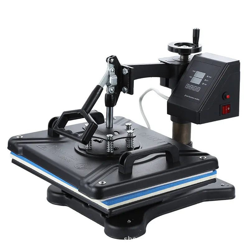 Black multifunctional T-shirt heat transfer printing machine for slate fabric plates.