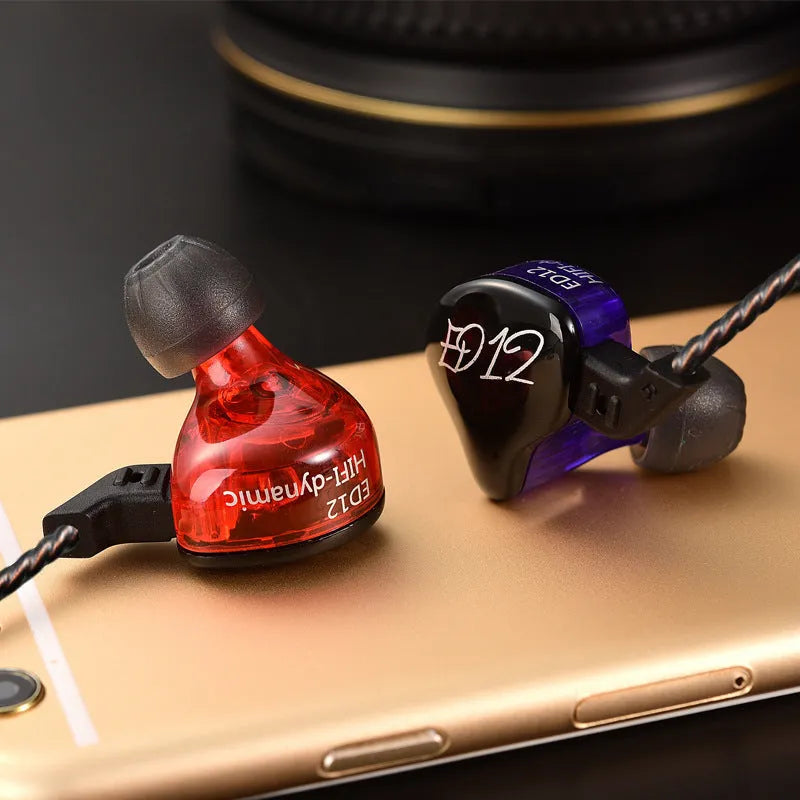 In-ear headphones subwoofer fever HIFI wired with microphone and 3.5mm L-bend plug