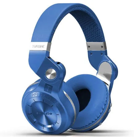 Bluedio T2 Plus Bluetooth wireless on-ear headphones in blue colour