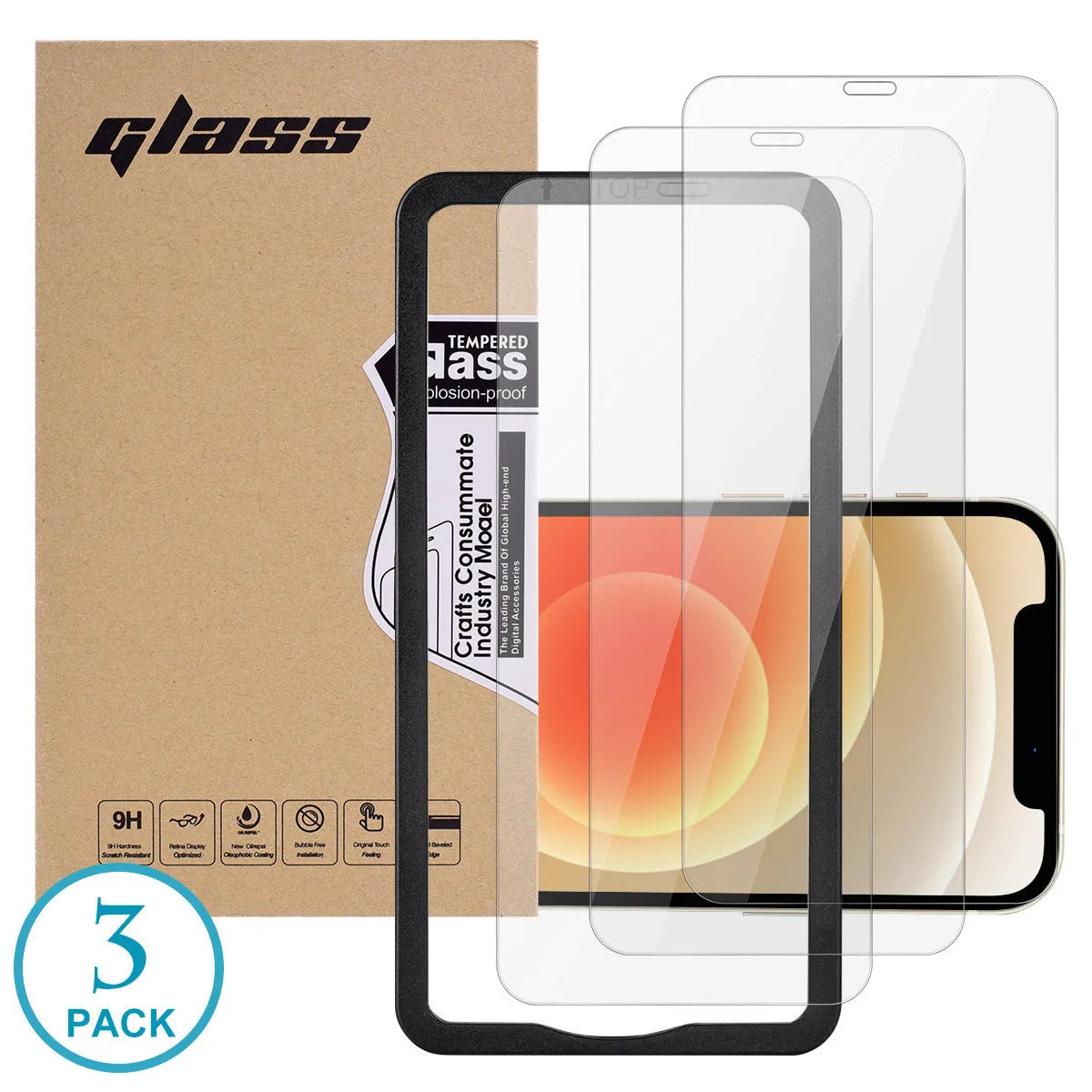 Tempered glass screen protector for iPhone 16 Pro and 16 Pro Max with scratch and drop resistance