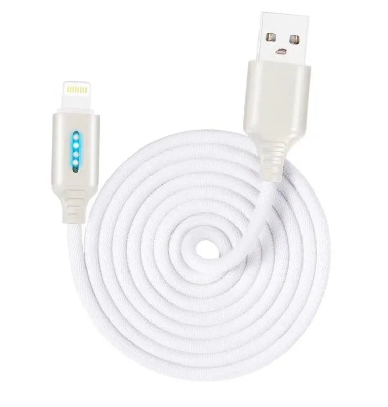 Fabric weaving fast charging cable showing woven texture and USB connector