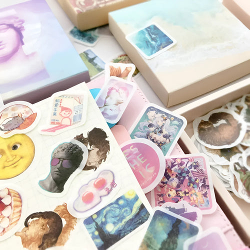200 pc box set washi paper stickers stationery diary decoration multi colour Japanese paper stickers
