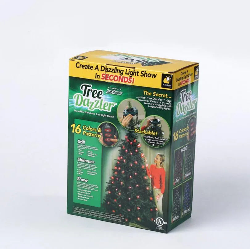 64 LED Christmas tree lights on 1.8 metre string with button control for dimming and colour change