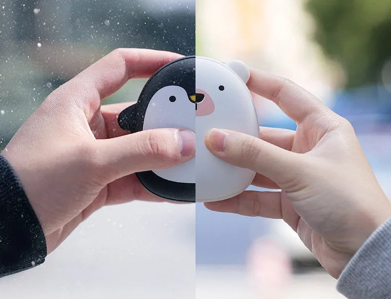 Cartoon penguin polar bear USB rechargeable hand warmer with power bank function