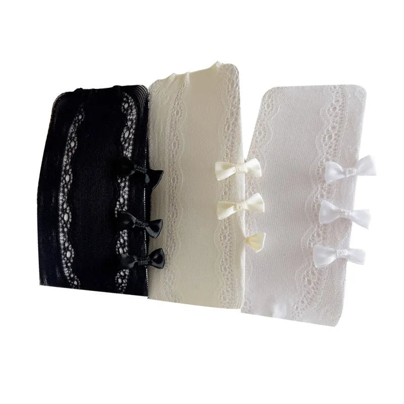 Hollow-out love anti-mosquito baby stockings in thin spandex, black colour, children size 65cm to 85cm