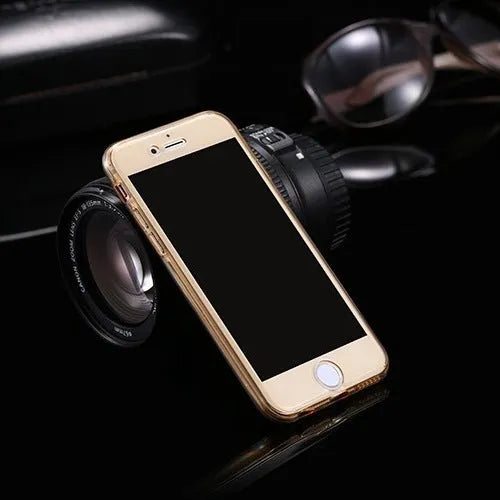 360 degree all inclusive TPU phone case for iPhone in black showing front and back covers