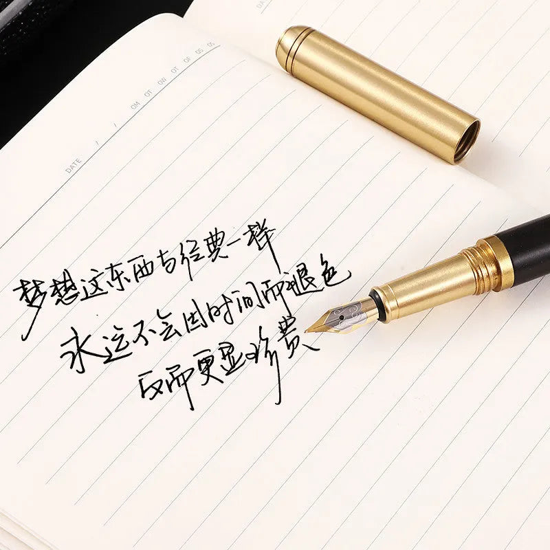 Business fountain pen with stainless steel nib and wood body in multiple colours
