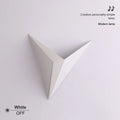 Creative wrought iron petal-shaped triangle wall lamp with LED light, black finish